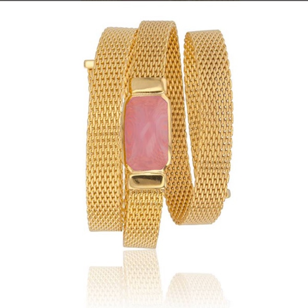 Lucas Jack triple wrap rose tourmaline bracelet